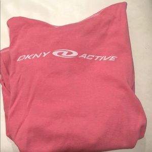 DKNY Active long sleeve pink hooded shirt